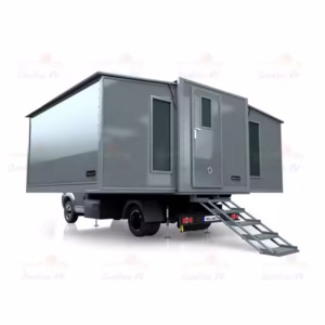 Black mobile clinic caravan