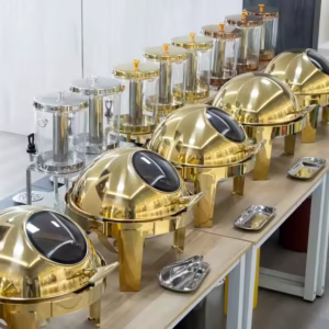 Round Gold Chafing Dishes