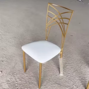 gold steel crossback chair
