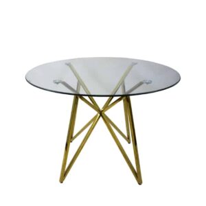 Glass Round Table Metal Legs