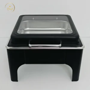 Black 6L Chafing Serving Butter Dishes Catering Stainless Steel Chafing Dish Buffet Set Food Warmer Electric
